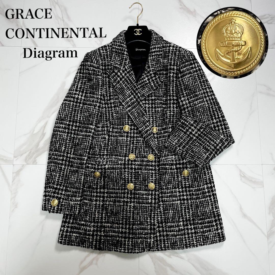 大人気✨完売品 グレースコンチネンタル ツイードテーラードジャケット 金ボタン