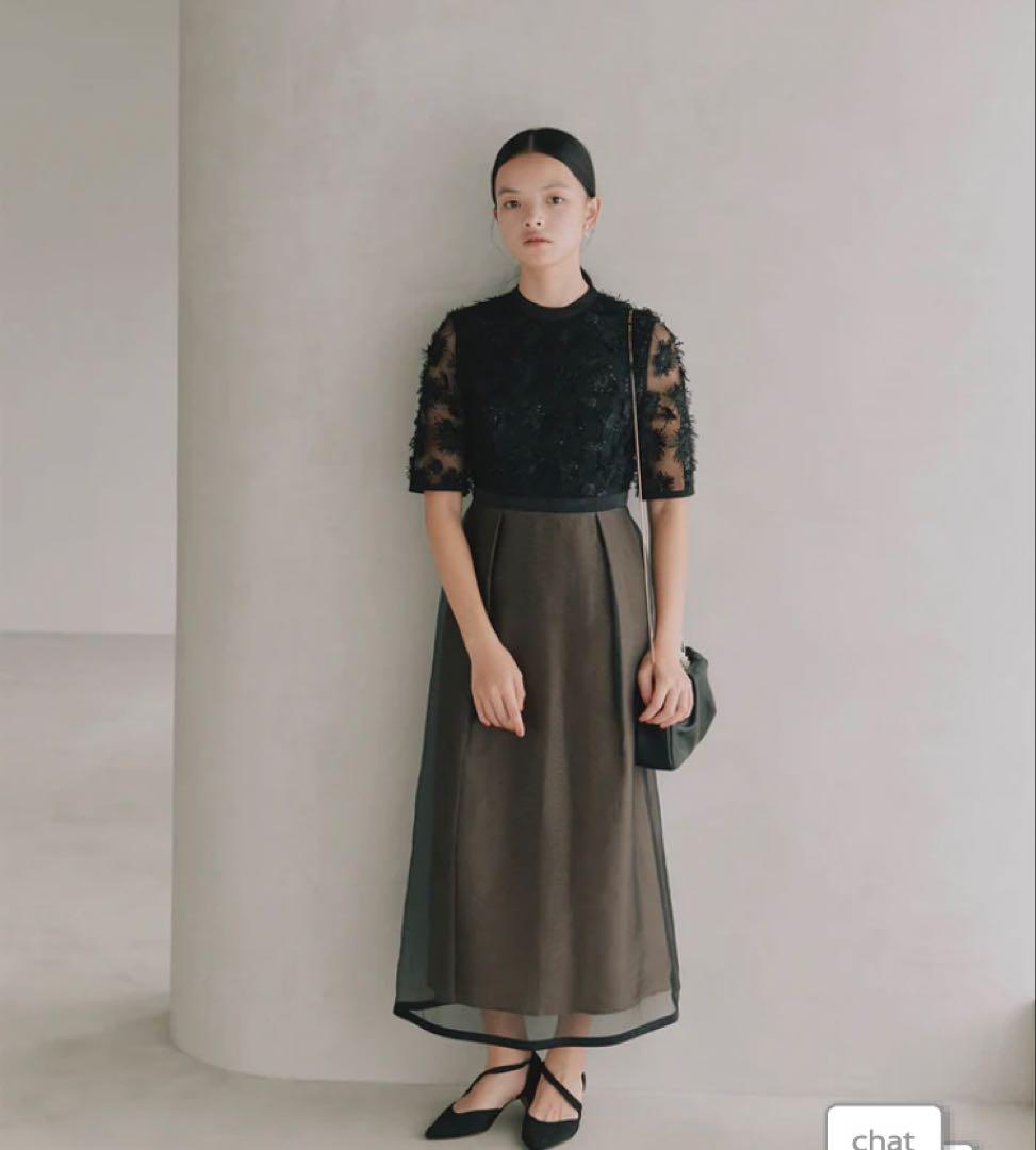 kaene エンブロイダリーミックスドレス Sサイズ