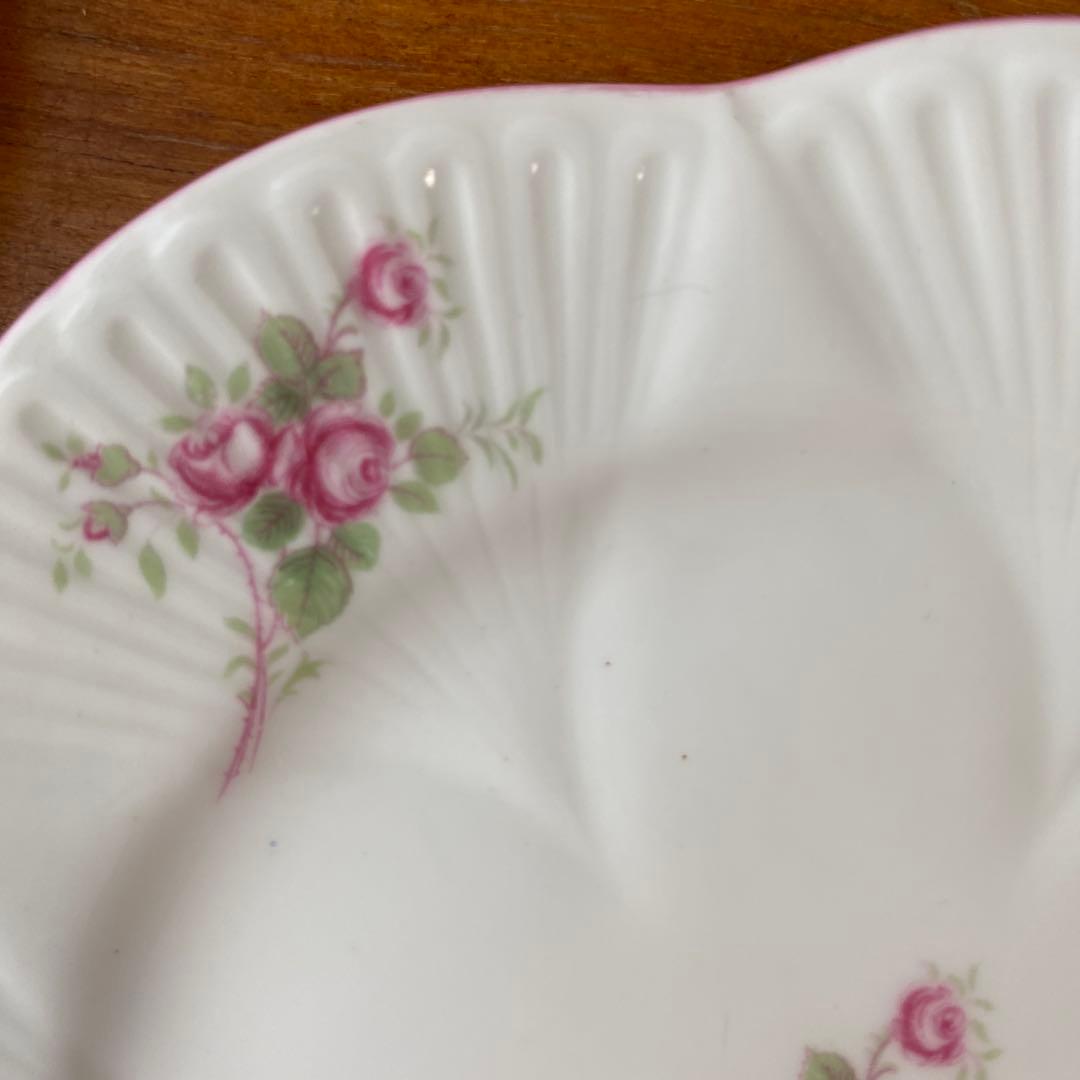 シェリー　ブライダルローズ　ピンクローズの可愛いティーセット　大皿　シュガー