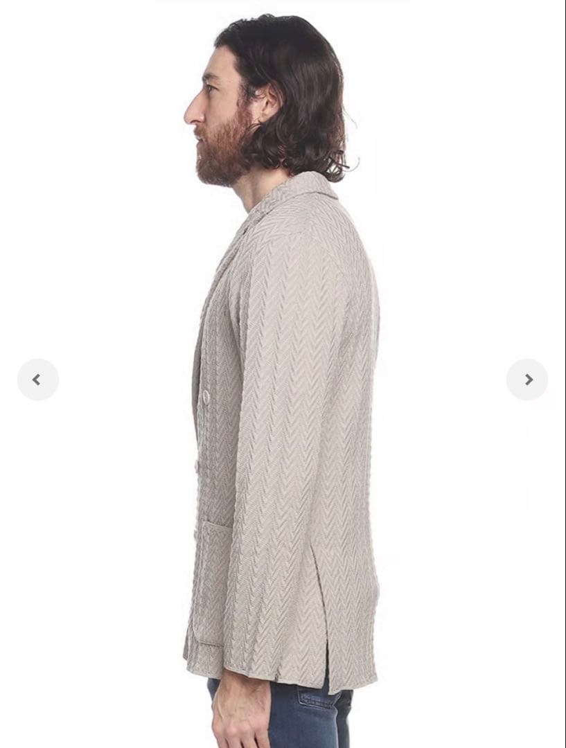 LARDINI ベージュ ダブルブレスト テーラードジャケット