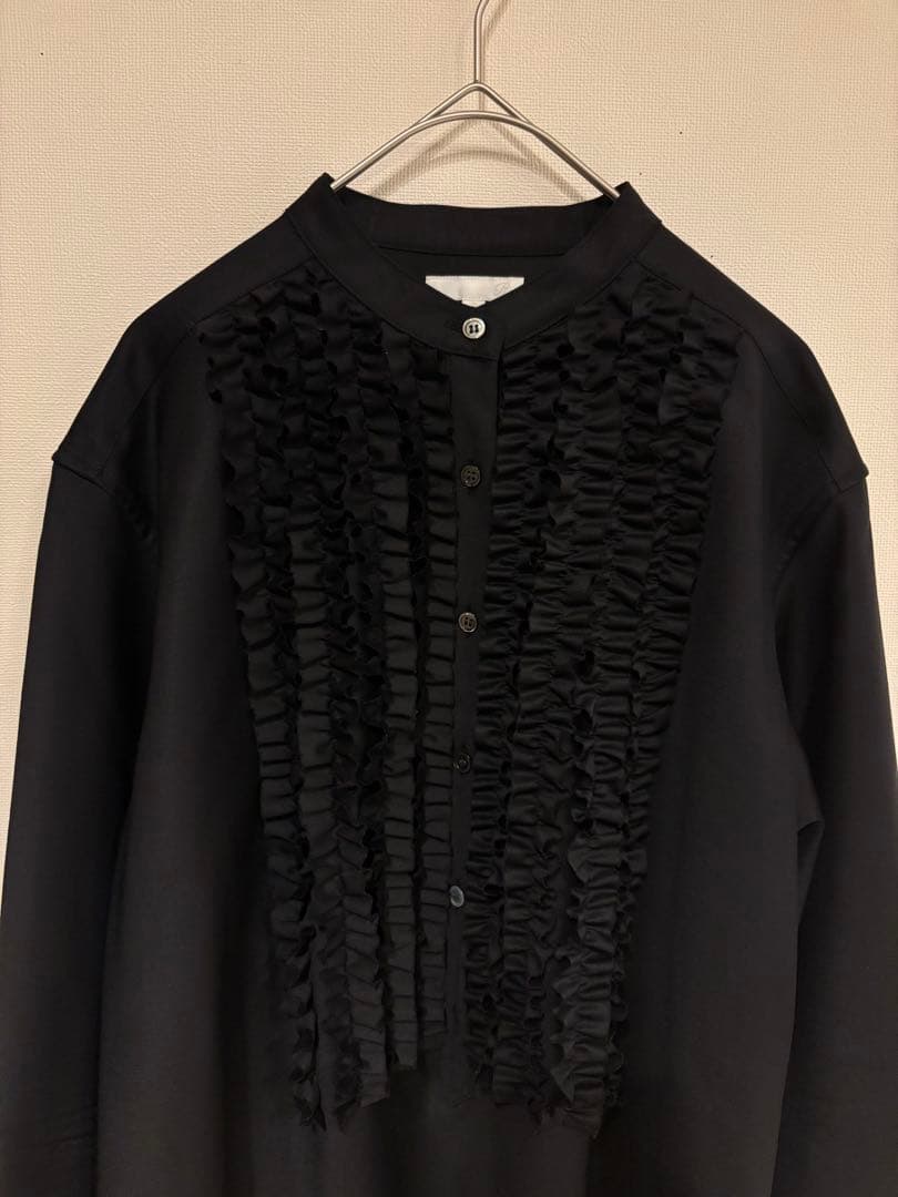 極美品　23区　R　ウールトロストレッチフリルブラウス　38