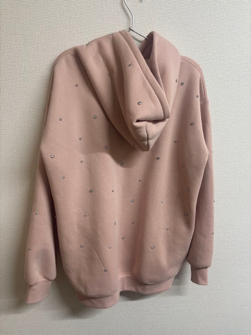 ダーリッチ ddロゴビジュージップパーカー ピンク