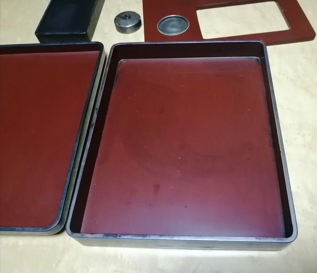 山崎覚太郎（北堂）作　蒔絵硯箱　書道具　硯