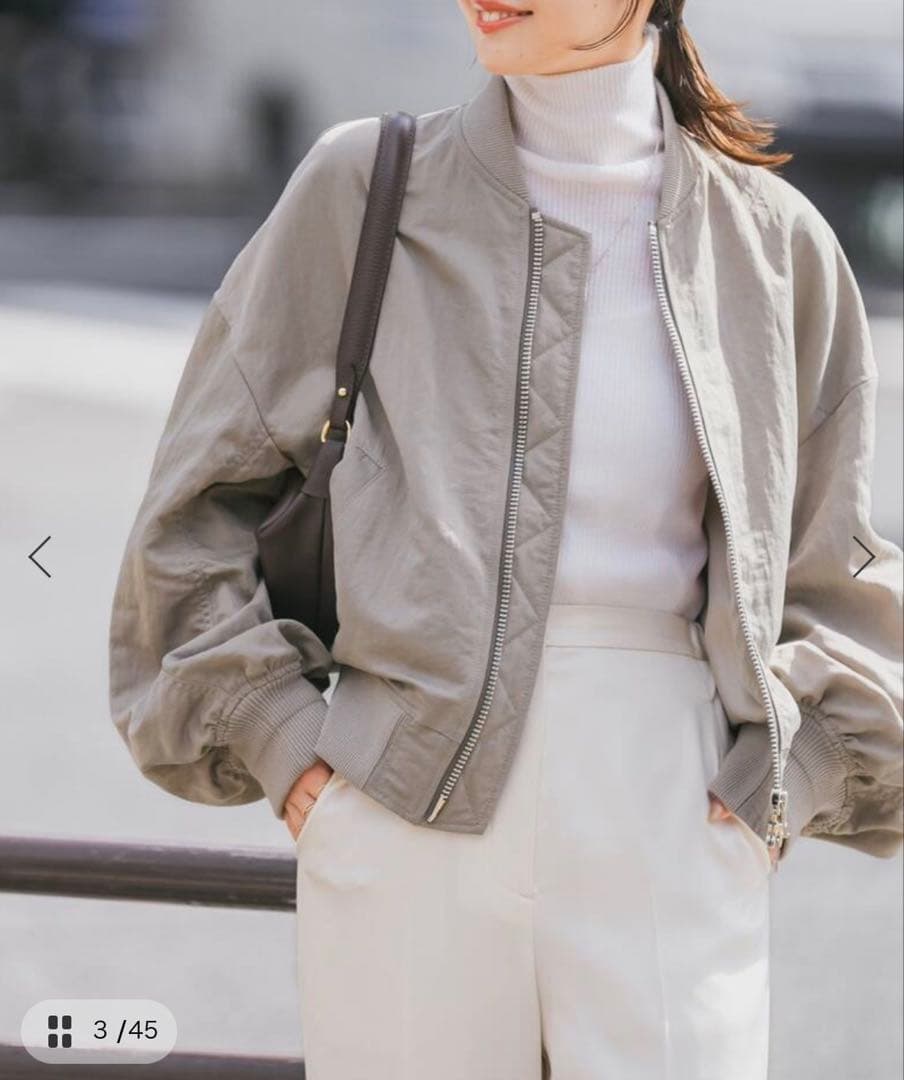 極美品　NOBLE 完売品 ヴィンテージナイロン MA-1 グレー