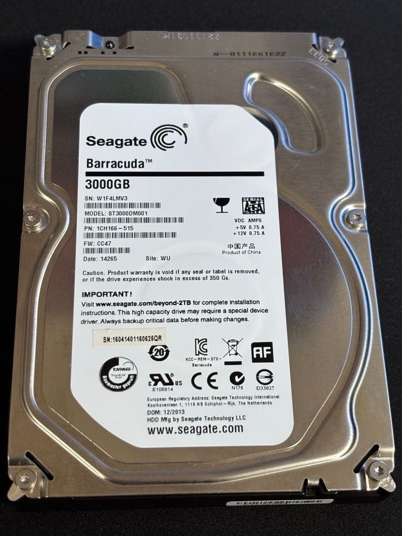 SEAGATE ST3000DM001 1CH166 HDD3.5インチ 3TB