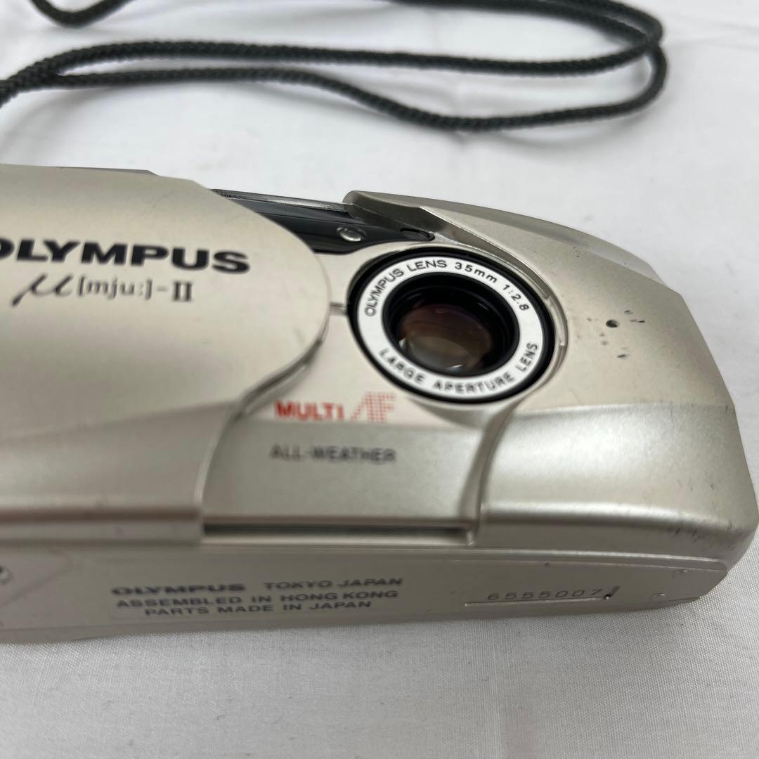 (h) OLYMPUS μ[mju:]-II シルバー フィルムカメラ　ジャンク