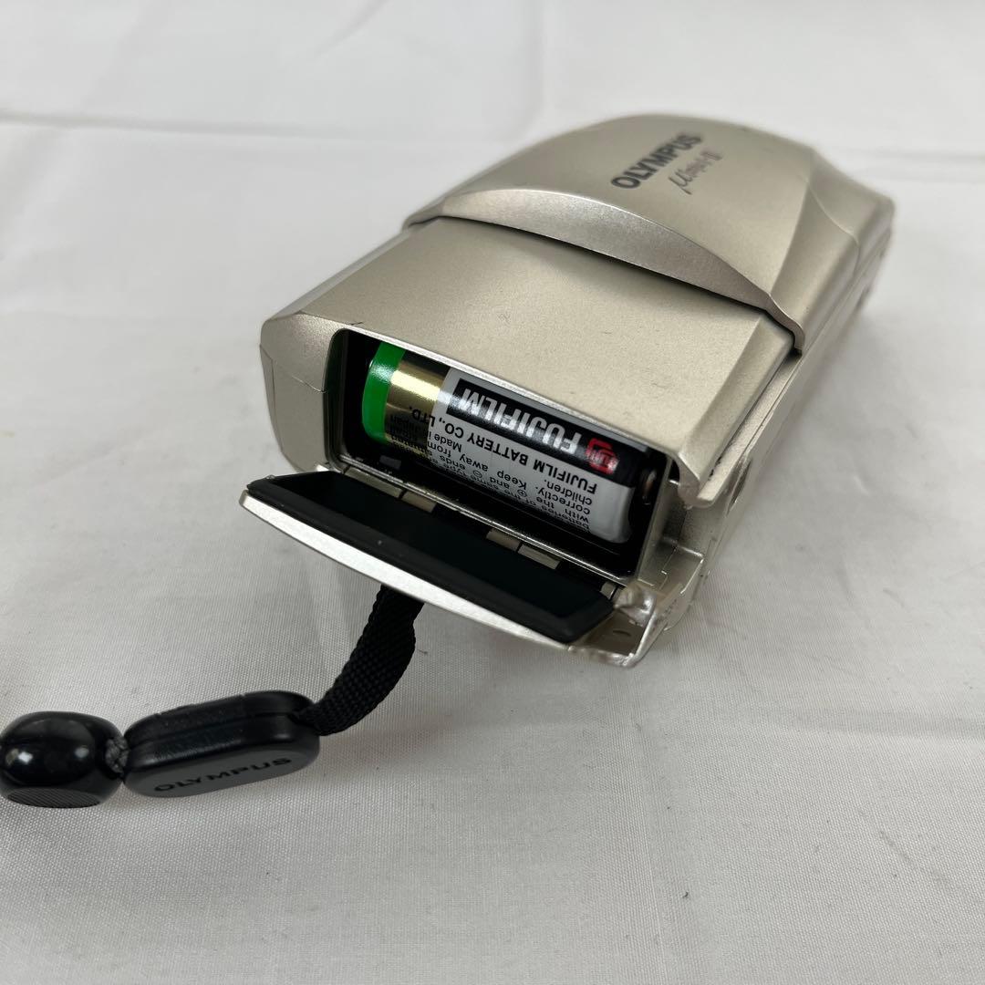 (h) OLYMPUS μ[mju:]-II シルバー フィルムカメラ　ジャンク