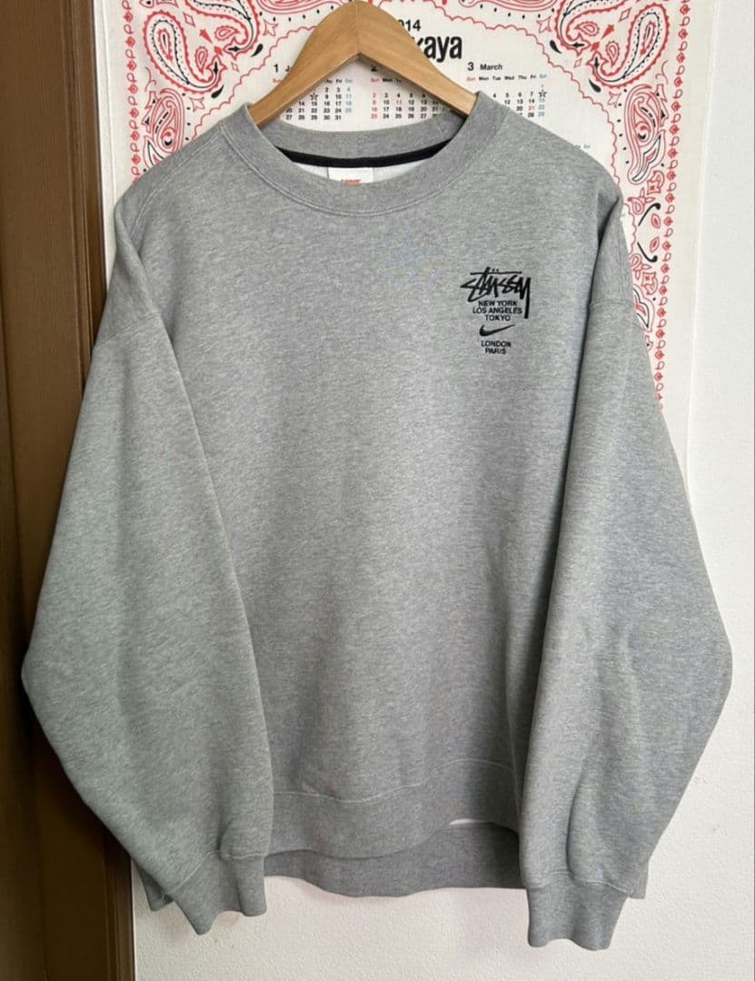 【激レア・即完売モデル】ゆるダボ　NIKE×Stussy　スウェット　グレー　L
