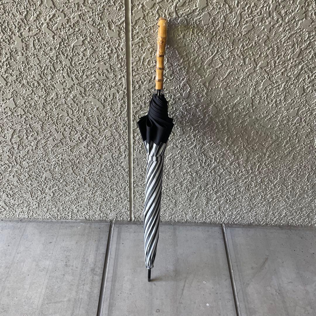 サンバリア100 Lサイズ 白黒ストライプ 長傘