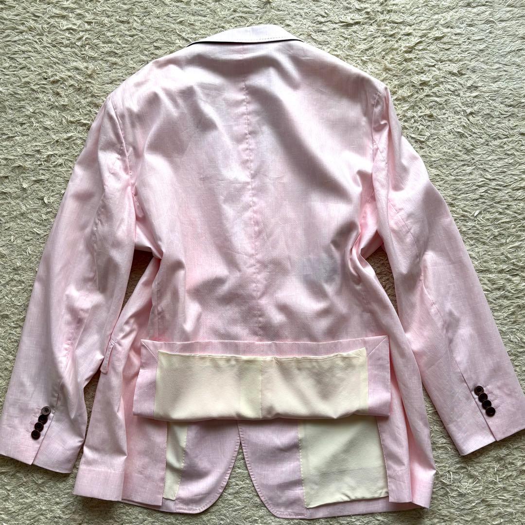 【裏地シルク100%】エトロ ETRO テーラードジャケット 2B ピンク 50