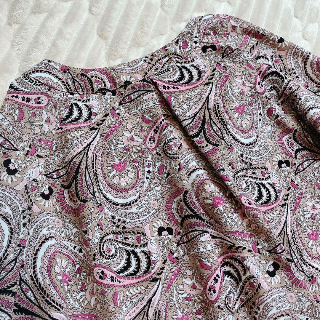 SOEJU ペイズリー柄ワンピースF 長袖 ロング ピンク 美品　日本製