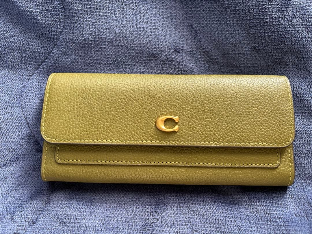 【美品】COACH コーチ 長財布 ミラ オリーブ