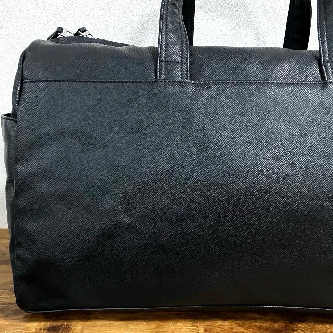 【ZARA】ザラ2way仕様 ボストンバッグ 大容量 合成皮革 ブラック 旅行用