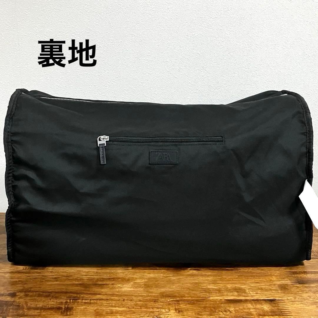 【ZARA】ザラ2way仕様 ボストンバッグ 大容量 合成皮革 ブラック 旅行用