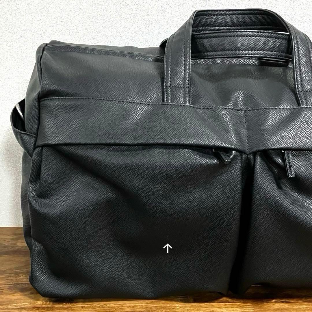 【ZARA】ザラ2way仕様 ボストンバッグ 大容量 合成皮革 ブラック 旅行用