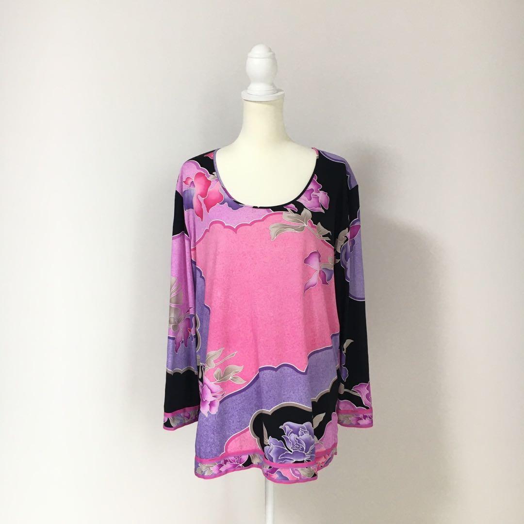 近年美品　LEONARD レオナール ストレッチ　チュニック　46