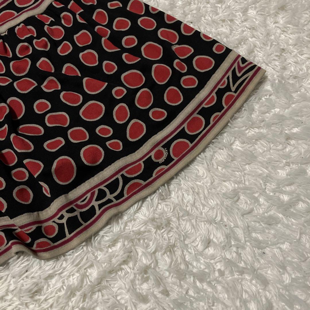 g*i様 シルク100%✨レオナール ワンピース ロング ドット 水玉 ベルト