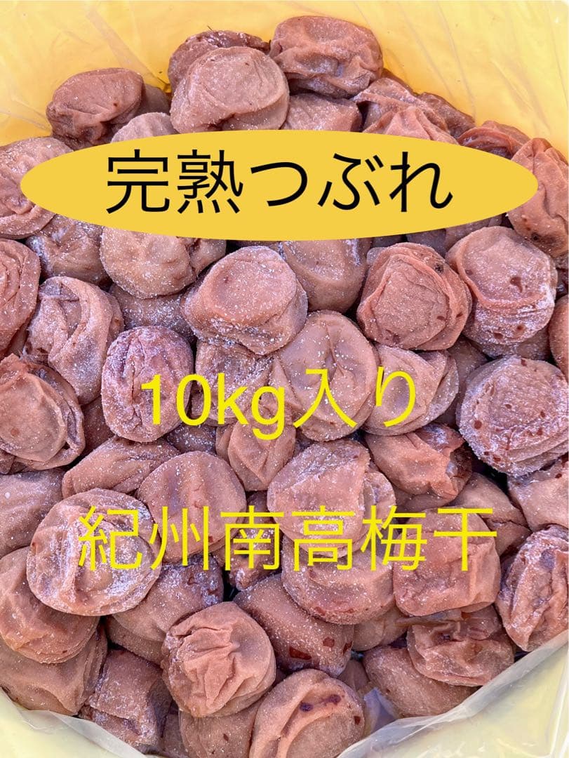完熟つぶれ梅干　白干し　無添加　無選別　10kg入り
