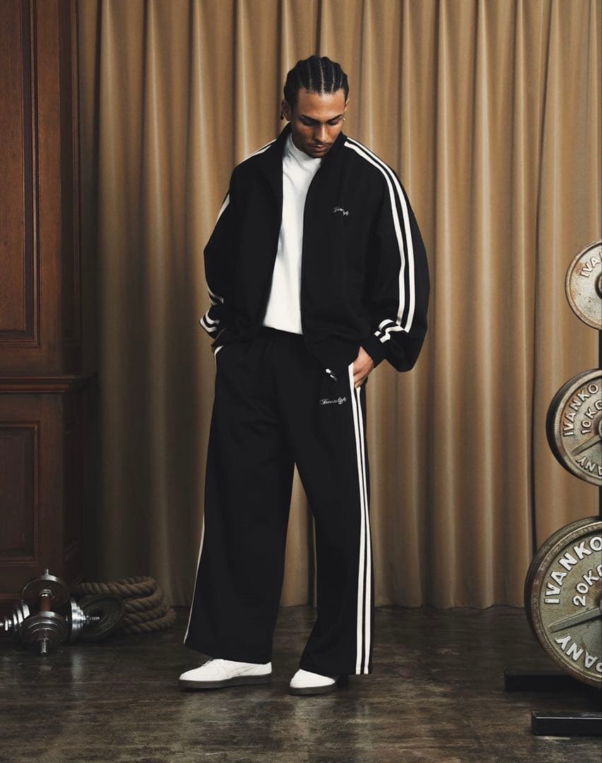 リフトLYFTブラック ストライプ ジャージ セットアップLサイズ