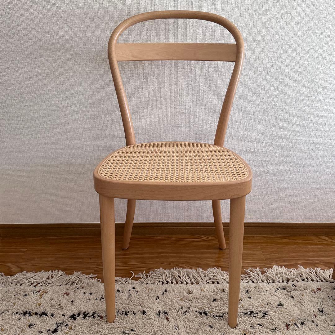 無印　ブナ材曲げ木チェア　藤、ラタン