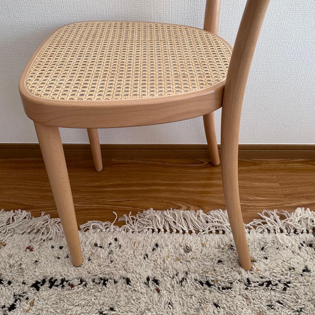 無印　ブナ材曲げ木チェア　藤、ラタン
