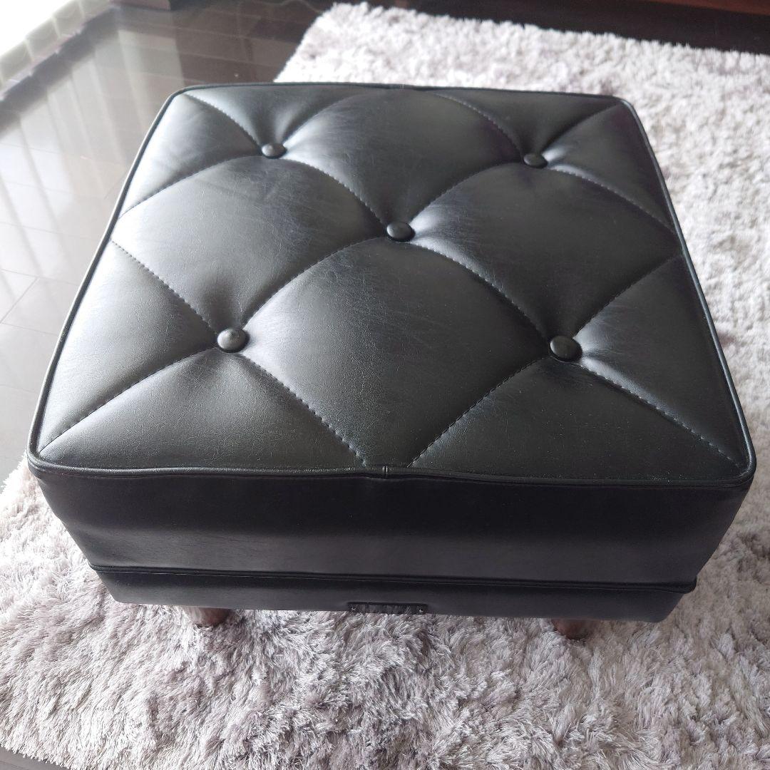 【美品】カリモク オットマン ブラック スクエア チェア