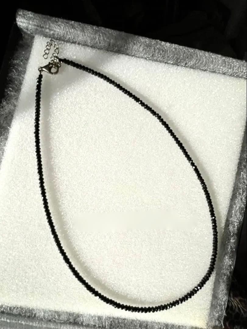 ブラックダイヤモンドネックレス 8g 金具シルバー925刻印 長期保存品