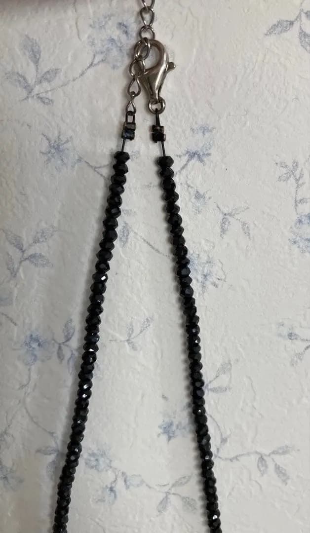 ブラックダイヤモンドネックレス 8g 金具シルバー925刻印 長期保存品
