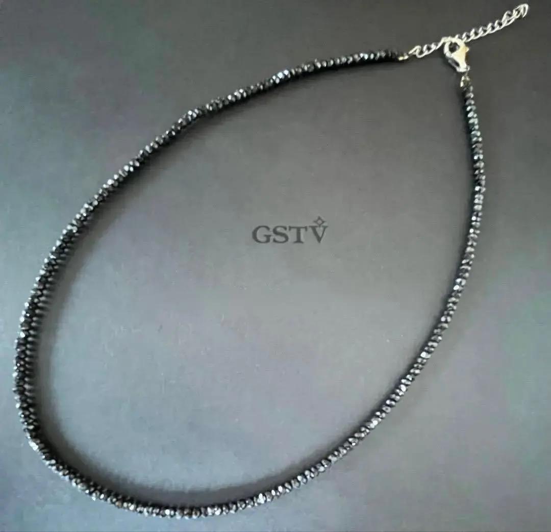 ブラックダイヤモンドネックレス 8g 金具シルバー925刻印 長期保存品