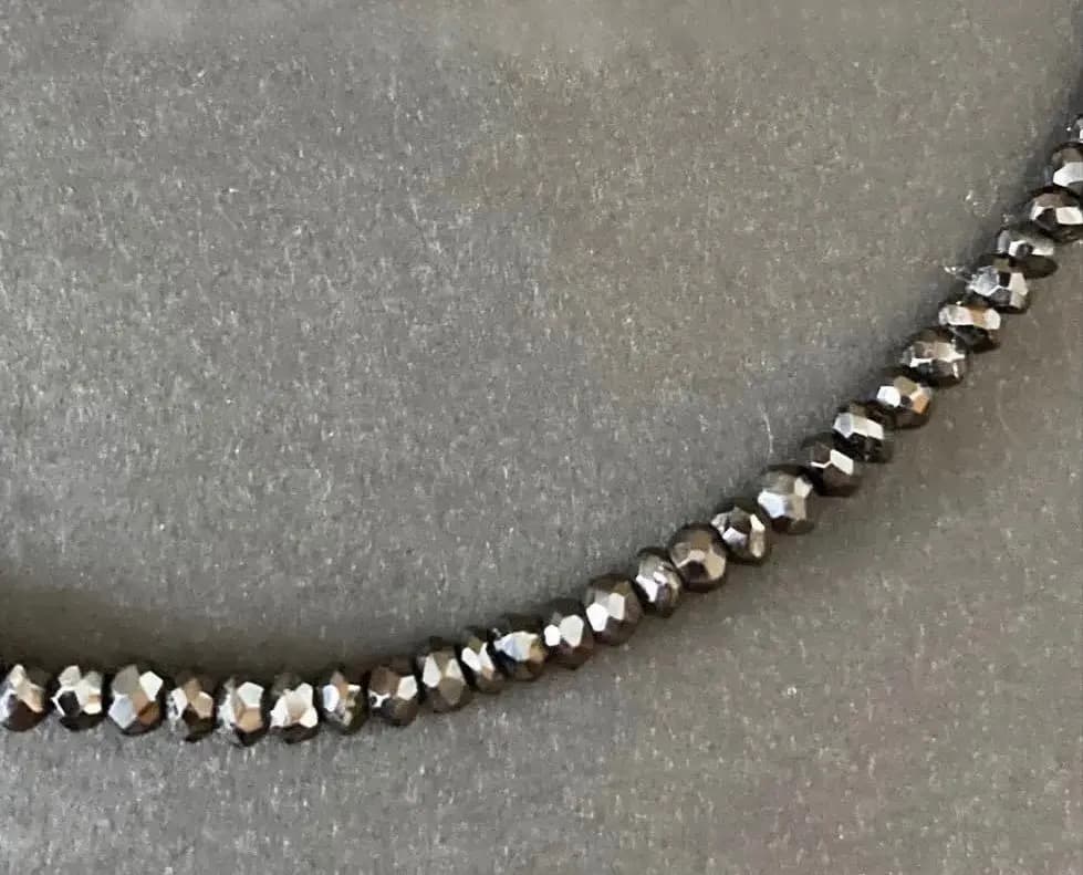 ブラックダイヤモンドネックレス 8g 金具シルバー925刻印 長期保存品