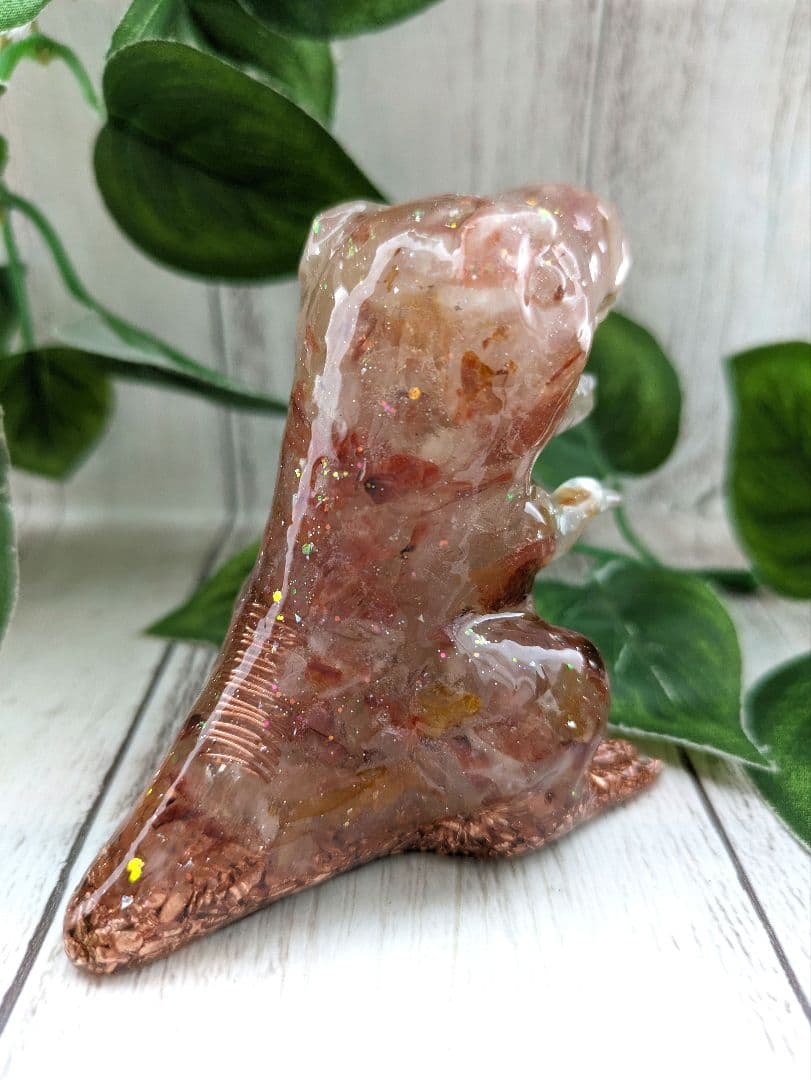 【ぴか】レインボーオーラ水晶のかめちゃん形オルゴナイト☆他３点