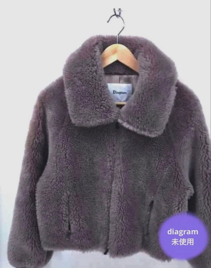 diagram ダイアグラム フェイクファーコート 未使用　38 定価5万超