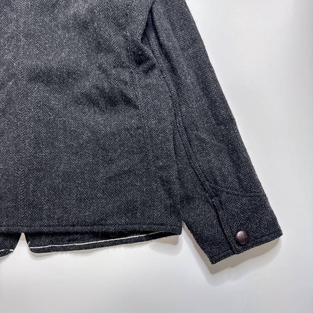 【美品】オアスロウ　ノーカラー　エンジニア　ヘリンボーンツイードジャケット