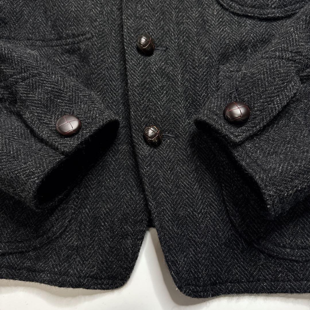 【美品】オアスロウ　ノーカラー　エンジニア　ヘリンボーンツイードジャケット