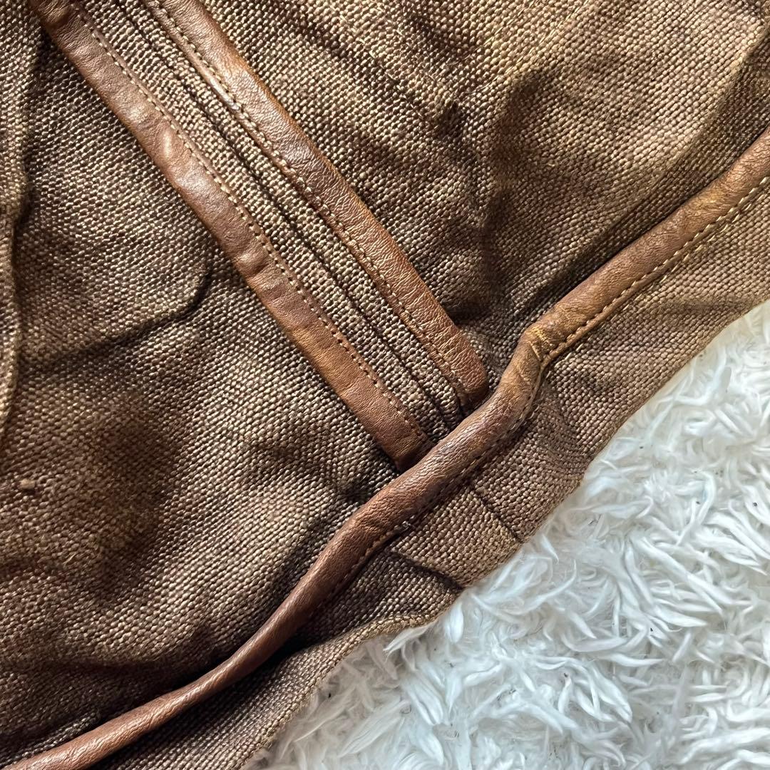 希少✨イサムカタヤマ バックラッシュ 3 レザー　カバーオール 茶　シワ加工