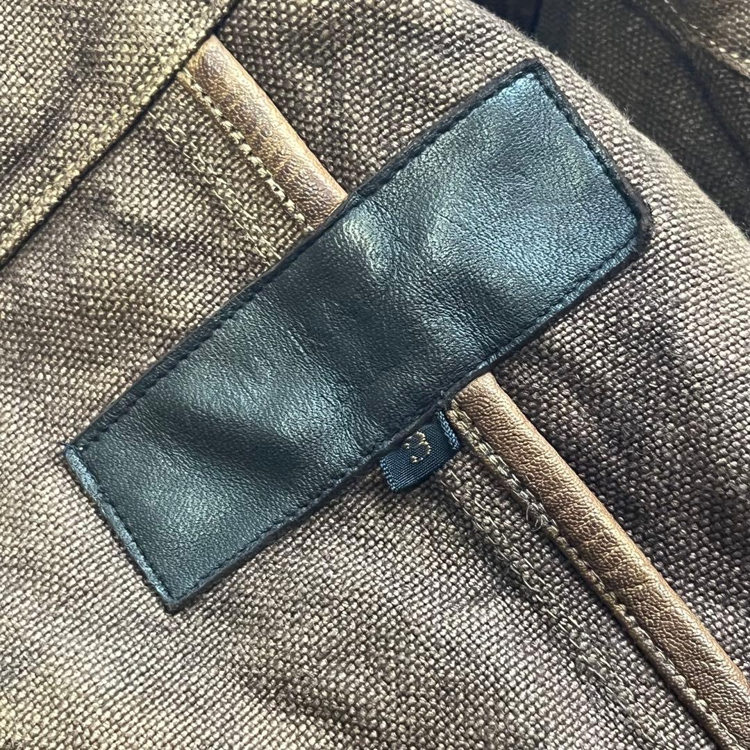 希少✨イサムカタヤマ バックラッシュ 3 レザー　カバーオール 茶　シワ加工