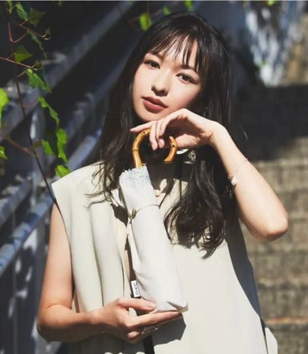 【新品タグ付】最強の日傘 UVOウーボ　3段式 オフホワイト　タッセル　晴雨兼用