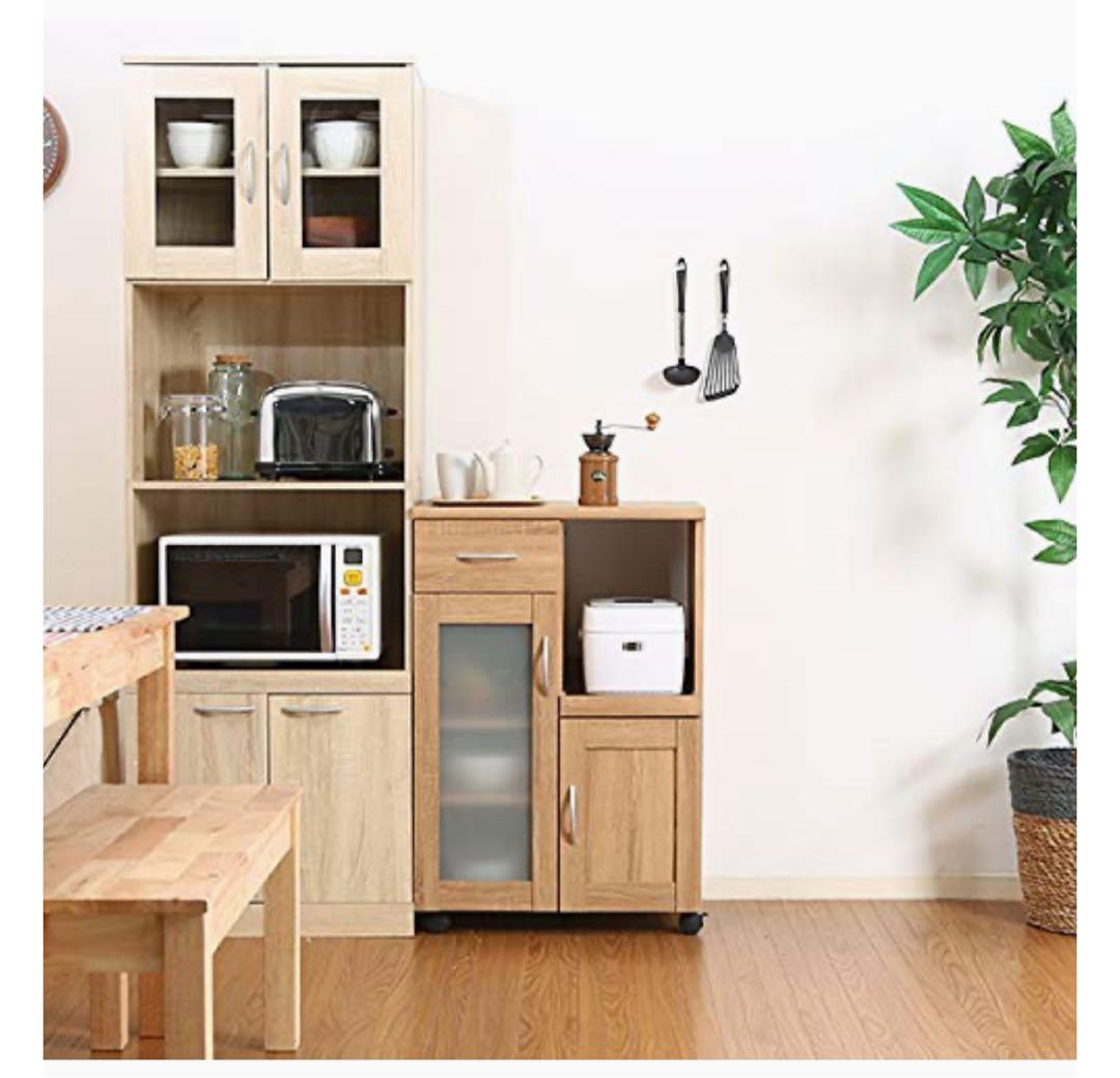 【とと】不二貿易　キッチンカウンター　キッチン収納　食器棚　ナチュラル