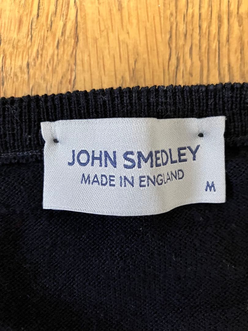 美品 JOHN SMEDLEY ネイビー クルーネックセーター Mサイズ