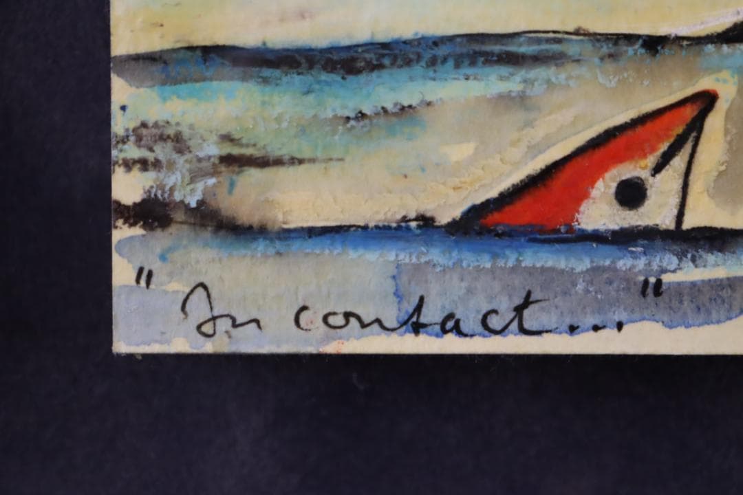 真作保証 ハンス・イヌメ 希少肉筆 板に水彩 額装 作品集・ポストカード付