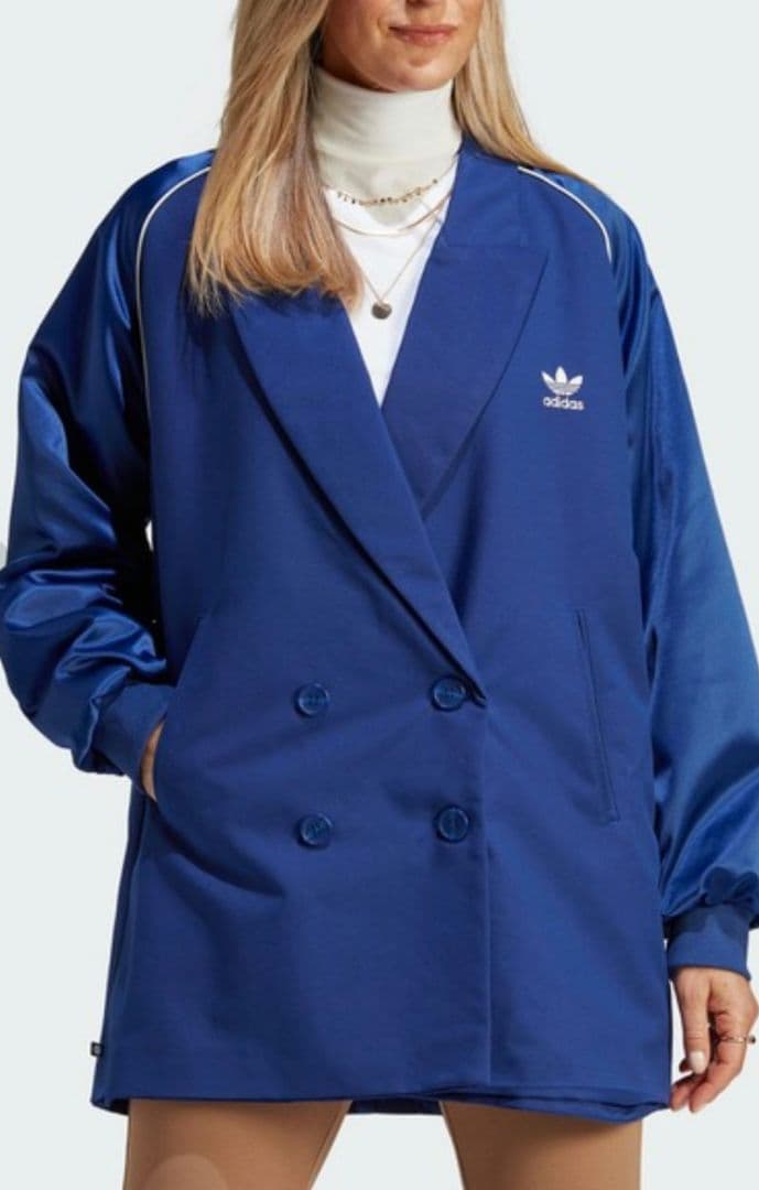 adidas アディダス カレッジ ブレザー テーラードジャケット ブルー L