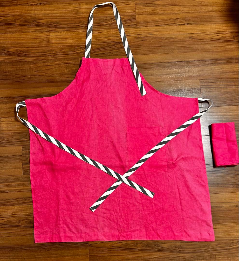 タキマキ　エプロン＆クロス　ピンク