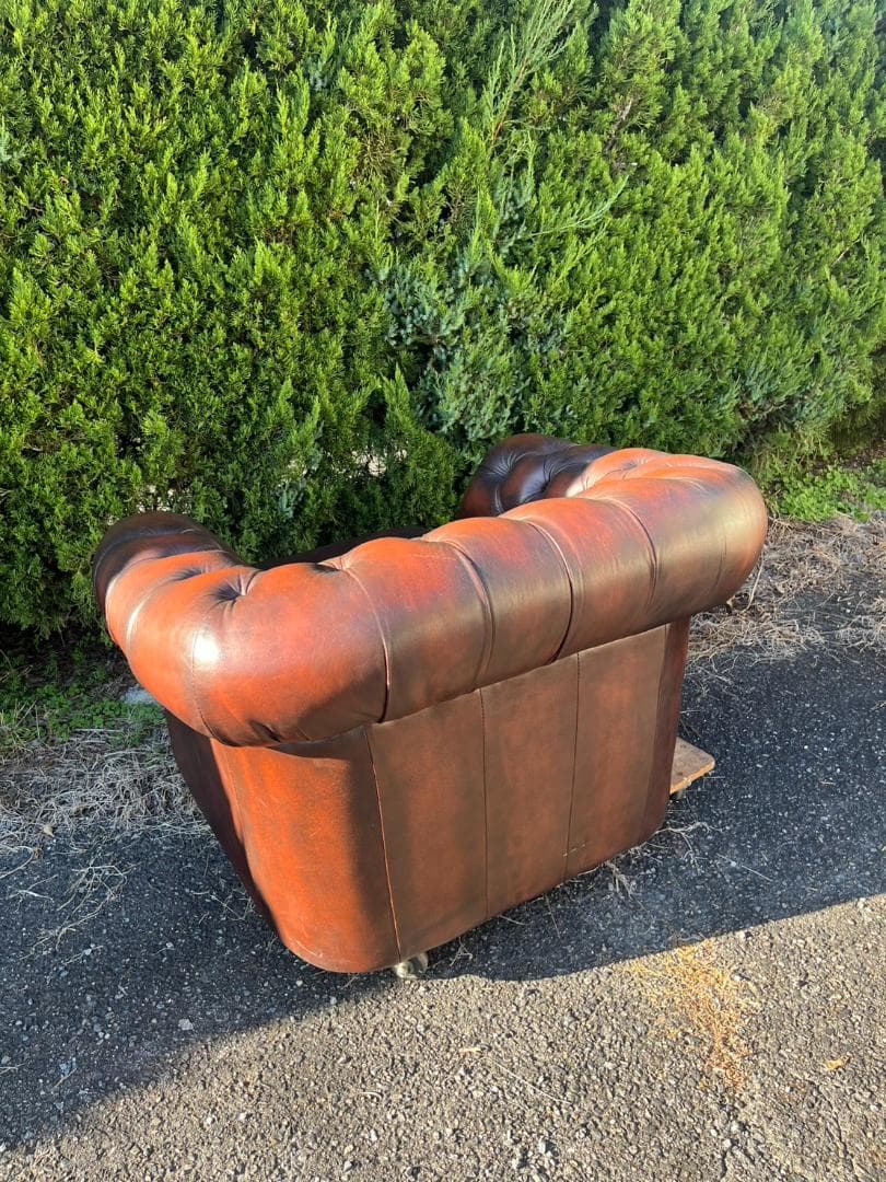 本革 チェスターフィールドソファ 一人掛け