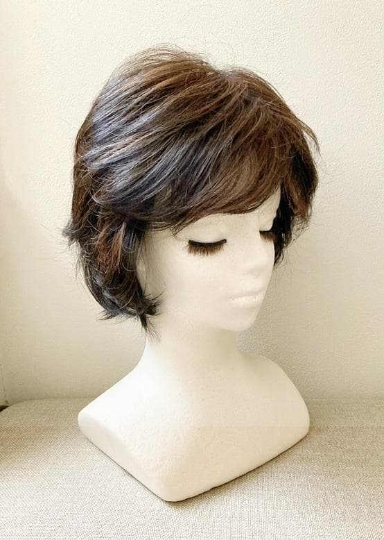 うらら　マリブ　メッシュレイヤーショート　ダークブラウンMIX