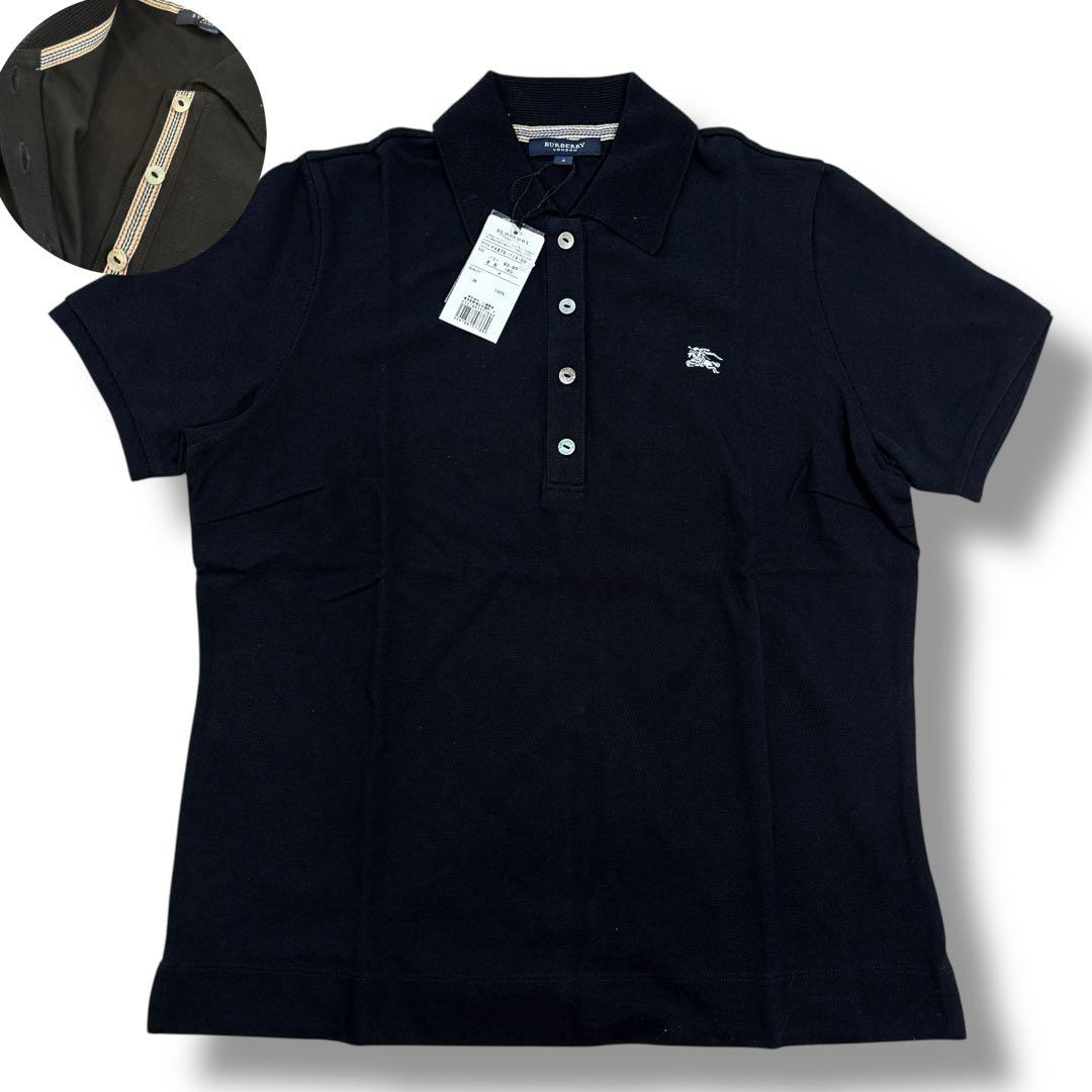 新品 未使用タグ付き バーバリー ロンドン ポロシャツ 黒 ノバチェック XL