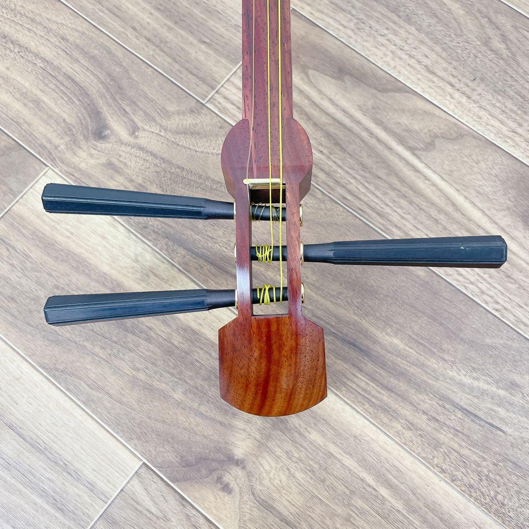 三味線 細棹 延棹 人工皮 丸打胴 和楽器　鳩胸