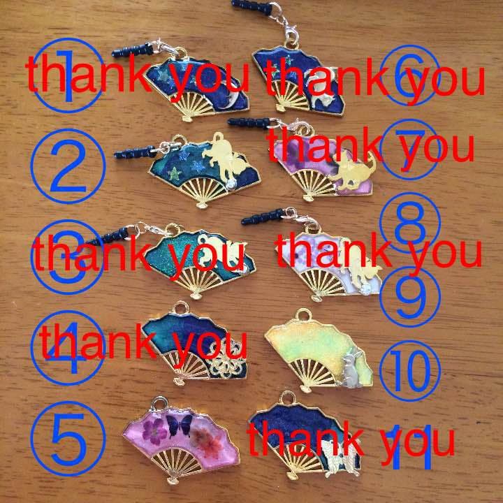 扇子モチーフ  イヤホンジャック