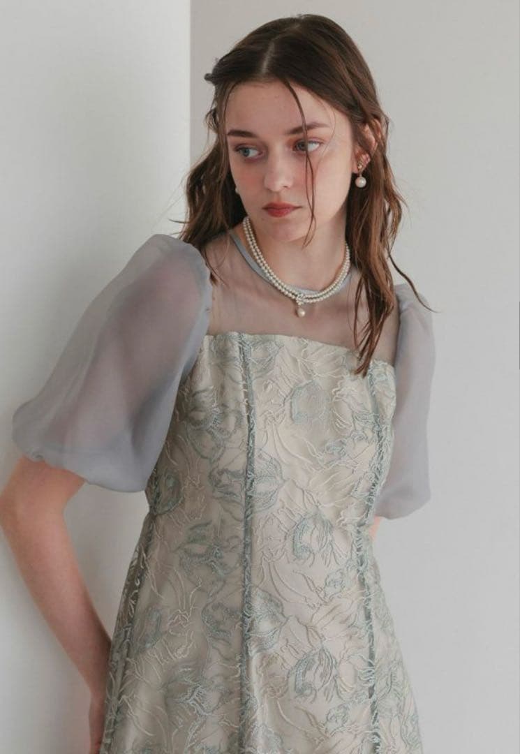 Dorry Doll ドリードール ニュアンスフラワーレースドレス グリーン