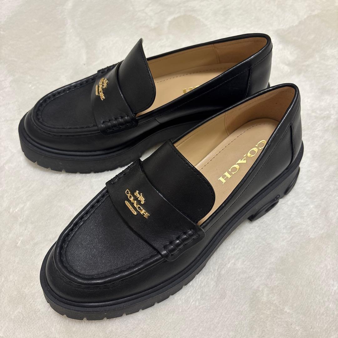 専用COACH ブラック ローファー 厚底