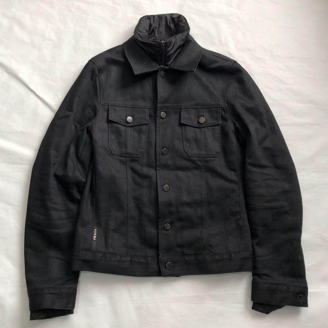ジャケット・アウター 00s PRADA docking denim jacket black